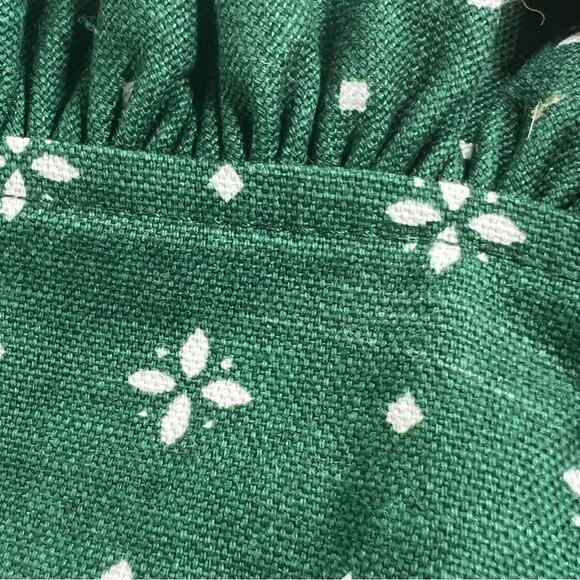 Longaberger Green Heritage 1990s Laundry Basket Liner Green & White - Picture 4 of 10